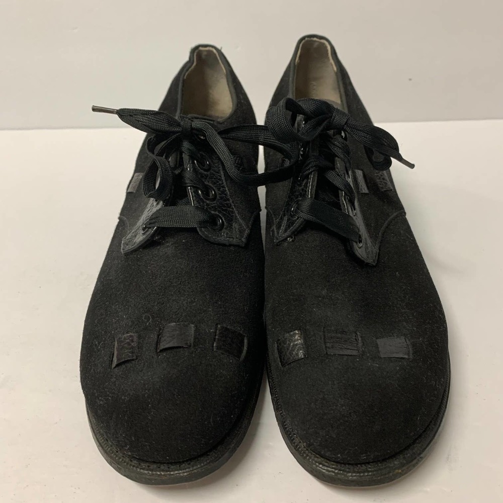 Willoughby's Vintage c. 1940's‎ Black Suede Oxfords Women's Size 6